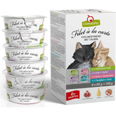GranataPet Fillet à la carte multipack, wet food for cats in tasting package, fillet pieces without grain, cat food without added sugar, high meat content, 6 x 85 g