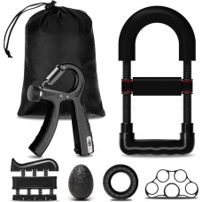 CIRULLI 6-Piece Hand Trainer Set, Adjustable Resistance 5-60 kg, Grip Strength, Forearm Trainer, Finger Trainer, Forearm Hand Trainer Training for Athletes, Hand Strengthener