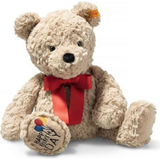 Steiff Cuddly Toy Jimmy Teddy Bear Happy Birthday, mielas pliušinis žaislas, vaikams, berniukams ir mergaitėms, draugams, pliušinis žaislas 35 cm, smėlio spalvos, 114069
