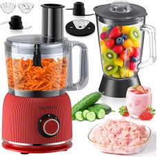 Maisto smulkintuvas ir maišytuvas 1500 W, 2,5 l mėsos, daržovių ir tešlos smulkintuvas, 2 l stovintis maišytuvas su stikline talpa, 2 greičio lygiais ir pulso funkcija kokteiliams, sultims ir kt.