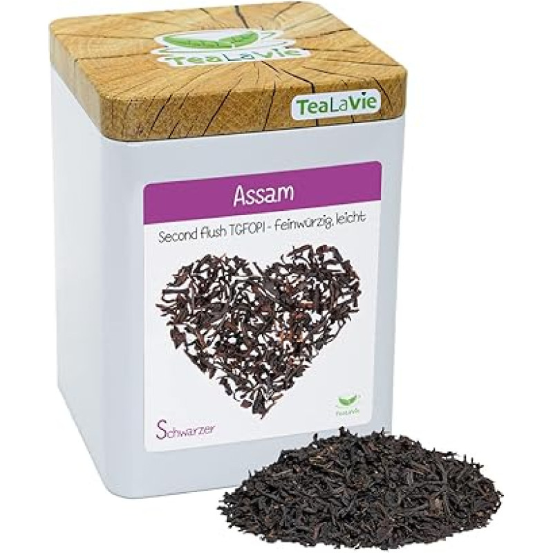 TEALAVIE - Juoda arbata palaidi | Assam - Second Flush TGFOP1 - Fine Spicy Light Cup | 100 g skardinė juodosios arbatos palaidos arbatos