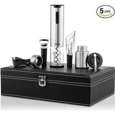 Ufesa EasyClassy Electric Corkscrew Set with Case, Wine Bottle Opener with LED Light, Leakproof Service Plug, Sealing Plug and Air Puller, NI-MH Battery, Wireless, USB C Cable