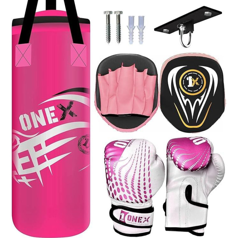 Vaikų * Punching Bag * Pirštinės Bokso krepšys kuprinė Mount Hook Set 2ft rinkinys, puikiai tinka Junior / vaikų treniruotėms