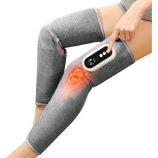 Wireless Leg Massager, Lymphatic Drainage Device, Calf Massager, Legs Massager with Heating and Air Compression, Foot Massager 3 Modes, 3 Intensities, Lymphatic Drainage Legs for Knees (Grey Double)