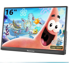 16 colių nešiojamasis monitorius 2K QHD 2560X1600P 60Hz 100% sRGB su garsiakalbiais Išorinis ekranas nešiojamajam kompiuteriui Kompiuterio jungiklis PS4/5