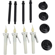 Solar Powered Waterproof Outdoor Candles, 4 Pack Tapered LED Candles, Rechargeable Battery Operated for Window, Yard, Lamp with Flickering Warm Light, Light Sensor