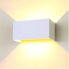 ENCOFT LED sieninis šviestuvas vidaus/ lauko 24 W lauko lempa Baltas sieninis šviestuvas IP65 Vandeniui atsparus lauko sieninis šviestuvas, 3000 K šilta balta spalva, aukštyn žemyn nukreiptas sieninis šviestuvas, reguliuojamas šviesos spindulys, skirtas b