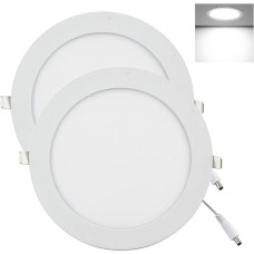 2 x 15 W Ultraslim LED Downlight Įleidžiamas apvalus lubų apšvietimas Įleidžiamas prožektorius Cool White 6500 K 1350 lm Skersmuo 9 mm x 120 mm Įeina tvarkyklė