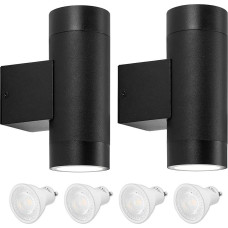 LUTEC LED Up&Dwon sieninis žibintas lauko šviesa Juoda