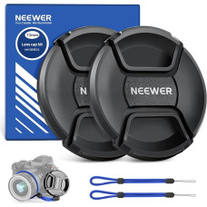 NEEWER 72 mm objektyvo dangtelio rinkinys (2 pakuotės), objektyvo dangtelis su dirželiu, apsaugančiu nuo praradimo, ir valymo šluoste, suderinamas su 