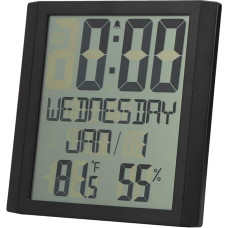 Sonew TS-8608 Multifunktionale Elektronische Wanduhr mit Temperatur- und Luftfeuchtigkeitsmesser, Stilvolles Design für Zuhause oder Büro