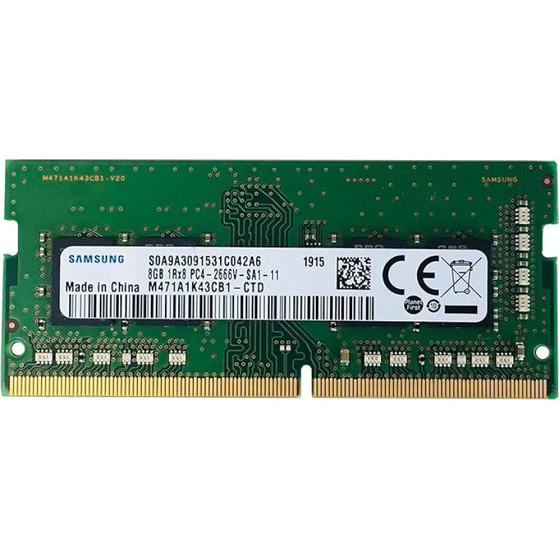 8 GB, DDR4, 2666 MHz (8 GB, 1 x 8 GB, DDR4, 2666 MHz, 260 kontaktų), SO-DIMM M471A1K43CB1-CTD atminties modulis