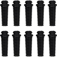 10 x guminių kabelių įvorių kištukų, skirtų kabelių rankovėms, juoda/balta spalva, skirtų elektriniams įrankiams (juoda)