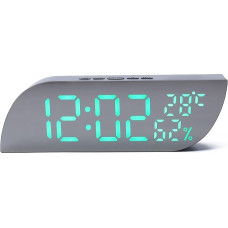 Inovatyvesnis Spiegel Display Wecker su skaitmeniniu apšvietimo palaikymu ir integruotais temperatūros ir oro temperatūros pranešimais (grün)