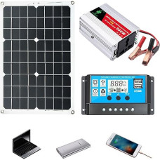 Solarmodul-Set | Tragbares Kraftwerk mit 300-W-Solarpanel, Wechselstrom-Steckdosen, Solargenerator-Wechselrichter für die Jagd nach dem Wohnmobil im Freien.