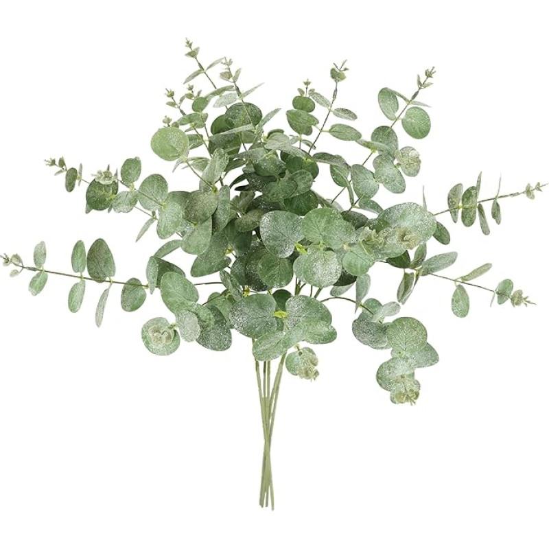Dirbtinė eukalipto šakelė matinė 5 vnt. 60 cm dekoratyvinė šakelė uogų šakelė dirbtinė gėlė eukalipto šakelė šakelės gėlių gėlininkystė dirbtinė šakelė gėlių puošmena girliandai vainikui kalėdinė puošmena