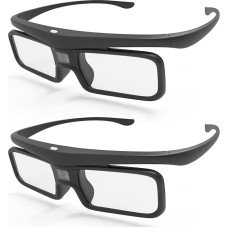 AWOL VISION DLP Link 3D akiniai Įkraunami aktyvaus užrakto akiniai, suderinami su AWOL VISION LTV-2500, LTV-3500, Vanish TV ir kitais DLP-Link 3D projektoriais (2 vnt.)