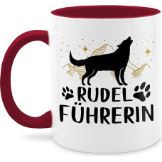 Mug 325 ml – Statement – Rudelführerin – 325 ml – Bordeaux Red – Tea Cup Dog Coffee Cups Sayings Dog Chocolate Cup Dog Motif Statement Mug Happy New Year Coffee Cup with