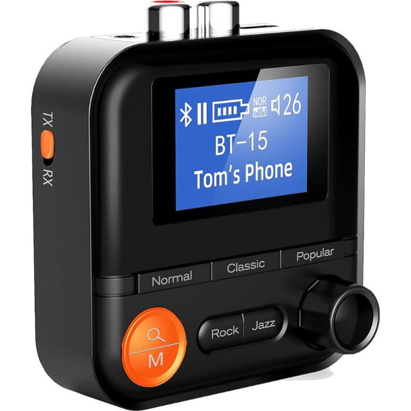 DollaTek 2-in-1 imtuvas Bluetooth 5.2 stereo adapteris su 3,5 mm 2RCA palaikymo TIF kortele, skirtas automobiliams, namų stereogarsiakalbiui, laidinėms ausinėms