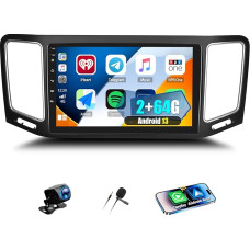 CAMECHO 2+64G Android 13 navigacijos automobilinis radijas VW Sharan II 7N Seat Alhambra II 2012-2015 m. su 9 colių jutikliniu ekranu su HD galinio vaizdo kamera, RDS FM radijas Bluetooth su GPS WiFi Wireless Carplay