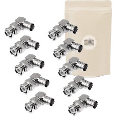 10x BNC 90° moteriškojo koaksialinio adapterio kampo vaizdo įrašo SDI jungtis