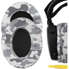 Geekria QuickFit Protein Leather Replacement Ear Pads for SteelSeries Arctis 3, Arctis 5, Arctis 7, Arctis 9X, Arctis PRO Headphones, Ear Pads, Ear Cups Repair Parts (Camo)