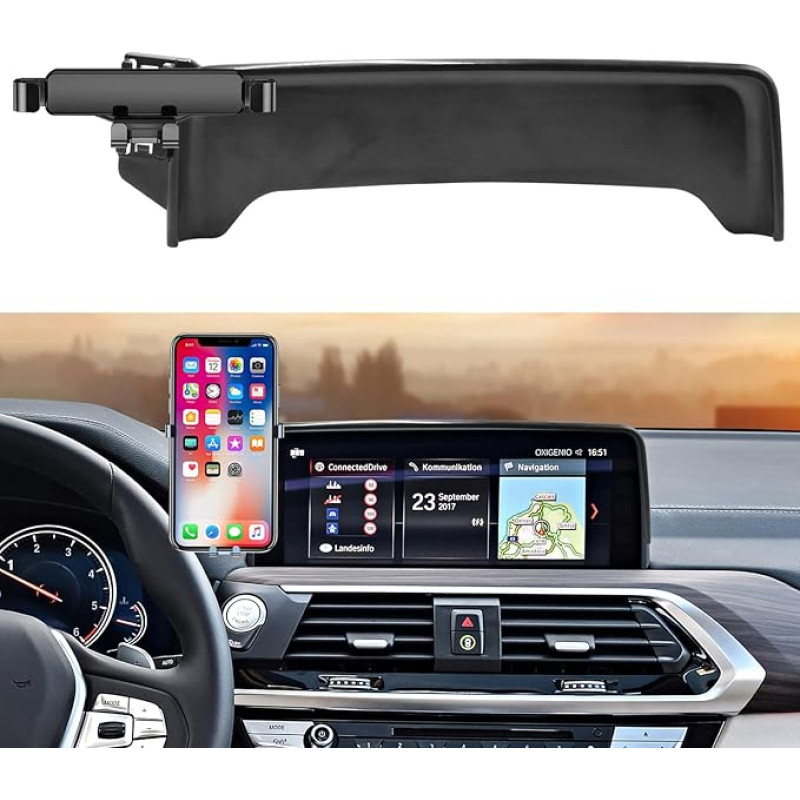 TTCR-II Individualiai pritaikyta bazė automobiliniam mobiliojo telefono laikikliui, suderinama su BMW X3 G01 2018-2021/X4 G02 2019-2021 Upgrade Smartphone Holder 10,25 colių prietaisų skydelio 360° pasukamas reguliuojamas automobilinis telefono laikiklis