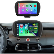 4+128GB Android 15 Car Radio for Fiat 500X 2014-2020 Wireless Carplay Android Car, 9 Inch Touchscreen Radio with Bluetooth/GPS/Reversing Camera/FM/RDS/EQ/WiFi/SWC/UI