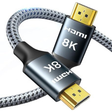 ARISKEEN 8K HDMI 2.1 kabelis, 6 m, 48 Gbps didelės spartos nailono pintas HDMI kabelis, palaiko 8K @ 60 Hz, 4K @ 120 Hz, suderinamas su PS5/4 TV monitoriumi, 