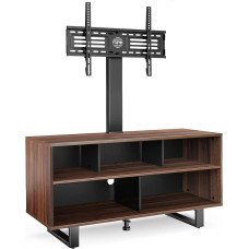 FITUEYES TV stovas su laikikliu TV spintelė Medinis TV stovas, skirtas 32-70 colių televizoriams, reguliuojamo aukščio, pasukamas ±20° kampu, iki 50 kg, maks. VESA 600 x 400