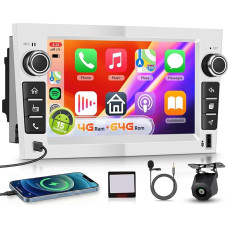 Hodozzy Carplay Car Radio for Opel Astra Corsa Meriva Zafira with USB Type-C Android Car Radio 7 Inch In-Cell Screen with Android Car/WiFi/GPS/RDS/FM/Bluetooth, Silver