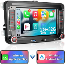 8 branduolių automobilinis radijas su navigacijos ekranu VW T5 Golf 5 6 Polo Sharan Seat Passat Tiguan, 7 colių Golf radijas su belaidžiu Carplay ir Android Car, VW Caddy radijas Bluetooth RDS EQ GPS SWC FM WiFi USB, 2