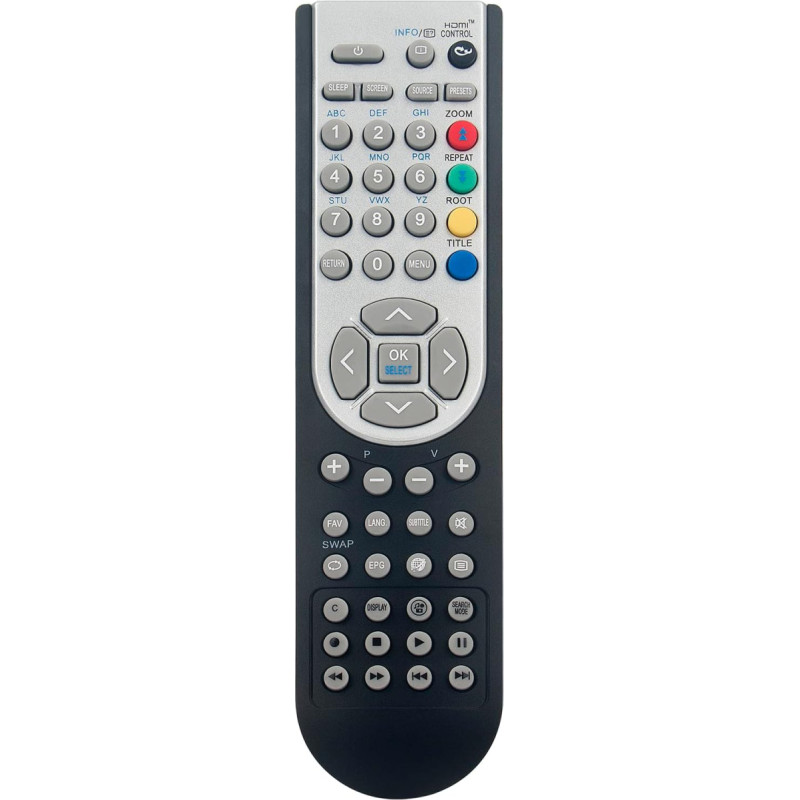 VINABTY Ersatz-Fernbedienung für Alba TV/DVD-Modelle LCD19ADVD LCD22ADVD LCD26AD und funktioniert für Ferguson LCD TV F1603LVD / F2206LVD