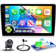 4G+128G Autoradio Android 15 für Citroen Berlingo 2015-2018/Peugeot Partner 2008-2019, 9 Zoll In-Cell HD Touchscreen mit Drahtlos Carplay Android Auto GPS Wi-Fi USB Bluetooth FM RDS Kamera