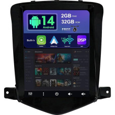 SXAUTO Android 14 IPS automobilinis radijo imtuvas Chevrolet Cruze (2006-2015) - integruotas CarPlay / Android Car - atbulinės eigos kamera nemokamai - 2G + 32G - valdymas vairu DAB Fast-Boot WiFi DSP - 2 DIN 9,7 colių