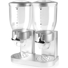 LACOR - 62597 - Dozatorius dribsniams, sausiems vaisiams, pastai ir saldumynams, dviguba 3,5 l talpa, sukimosi sistema, be BPA, 33 x 20 x 42 cm, pilkos spalvos