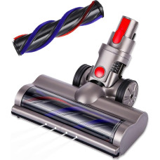 Šepečių priedai, suderinami su Dyson V7 V8 V8 V10 V11 V15 dulkių siurbliu Pakeičiamoji tiesioginės pavaros variklio galvutė su papildomais ritininiais šepetėliais Turbininis šepetys Grindų priedai Elektrinis šepetys Grindų antgalis, atsarginės dalys, 2 vn