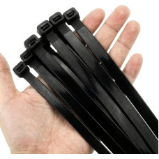 Kabelių raiščiai juodi itin stiprūs 12,0 mm x 500 mm Pakuotė 50 Premium nailono UV atsparūs savaime užsifiksuojantys ilgi atsparūs oro sąlygoms, skirti kabelių valdymui, sodo dirbtuvėms, pramoninei kokybei