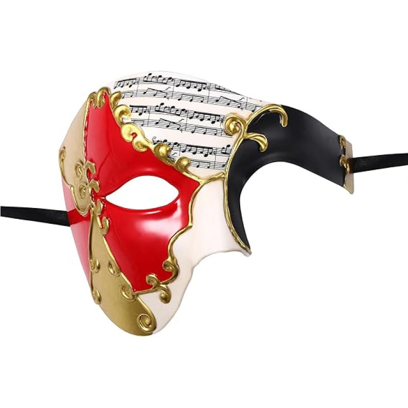 Aroncent Venezianische Masquerade Maske Herren: Ritterliche italienische Augenmaske für Karneval Halloween Balls Musikfestivals Fasching