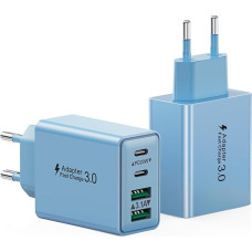 2 pakuotės USB C įkroviklis, 40 W 4 prievadų USBC kištukas, greitas įkroviklis, daugkartinis greitas įkroviklis, USB įkrovimo kištukas su PD adapteriu + QC įkroviklis, skirtas 