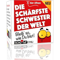 Schlump-Chili Die scharfste Schwester der Welt - Juokingas dovanų rinkinys - juokinga dovana geriausiai sesers širdžiai, pvz., gimtadienio, Kalėdų, Velykų proga