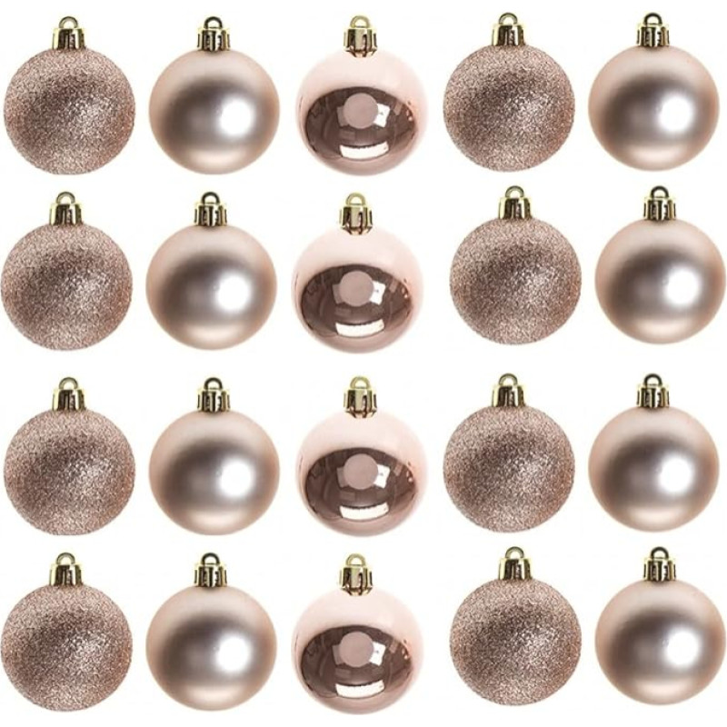 50mm/24pcs Atsparus dužimui Rožinis auksas Kalėdų eglutės dekoracijos Bauble ornamentai Baubles Kalėdų dekoracijos Atostogų dekoracijos Blizgus matinis blizgesys
