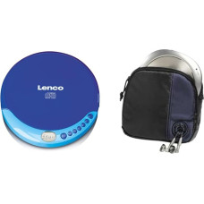 Lenco CD-011 Portable CD Player Walkman - Diskman - CD Walkman - Blue & Hama CD Player Case for Discman and 3 CDs (with Cable Outlet and Belt Loop) Black/Blue