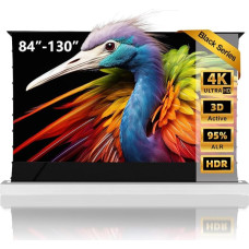 Projektoriaus ekranas, 120 colių stovimas ištraukiamas elektrinis, ALR CLR, 4K UHD lazerinis televizoriaus ekranas, mobilus nešiojamasis namų kinas, ekranas itin trumpo atstumo projektoriui, be surinkimo,