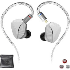 Hidizs MP145 In-Ear Monitor, HiFi IEM laidinės ausinės, 14,3 mm itin didelis plokščias magnetinis vairuotojas, aviacijos aliuminio lydinio korpusas muzikantams, sidabrinės spalvos, 4,4 mm