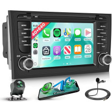 4G + 64G Android automobilinis radijas Audi A6 C5 1997-2004 S6 1999-2004 RS6 2002-2006 7 colių automobilinis radijas su belaidžiu Carplay Android navigacija GPS WiFi Mirror Link Bluetooth FM/RDS/32 EQ/USB/SWC galinio vaizdo kamera