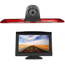 HD 720p Trečioji stogo stabdžių šviesos kamera Stabdžių šviesos stovėjimo kamera atbulinės eigos kamera + 5 colių monitorius, skirtas Transporteriui/for Ford/for Transit V363/for Jumbo F150/F250/F350/for Transit MK 8 2014