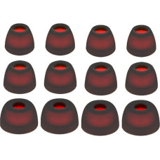 Rhinent Premium-Ohrstöpsel aus Silikon für JBL Tune Beam TWS, passend für Ladehülle, kompatibel mit JBL Wave Beam/JBL Wave Buds/JBL Wave Flex 5,1 cm Ohrhörern, SML, 12 Stück (transparentes Schwarz)