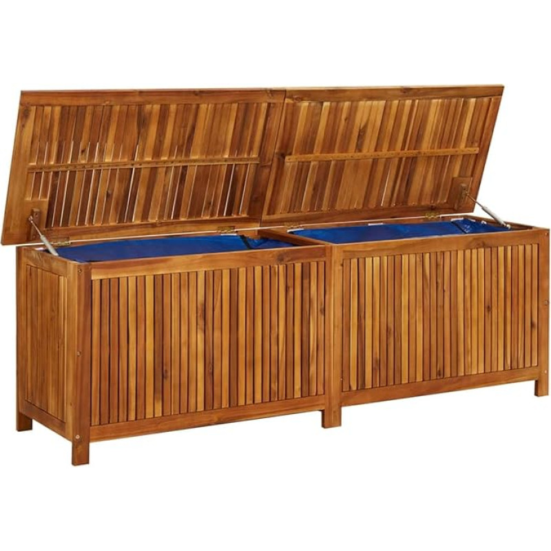 Tidyard Aufbewahrungsbox für den Garten, Truhe für den Außenbereich, Gartenbank für den Außenbereich, Holztruhe, große Aufbewahrungsbox für den Außenbereich, Multibox, 175 x 50 x 58 cm, Massivholz
