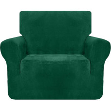 Granbest High Quality Thick Plush Velvet Armchair Cover 1 Seater High Stretch Super Soft Couch Slipcover Luxury Furniture Protector for Pets Kids (1 Seater, Green)